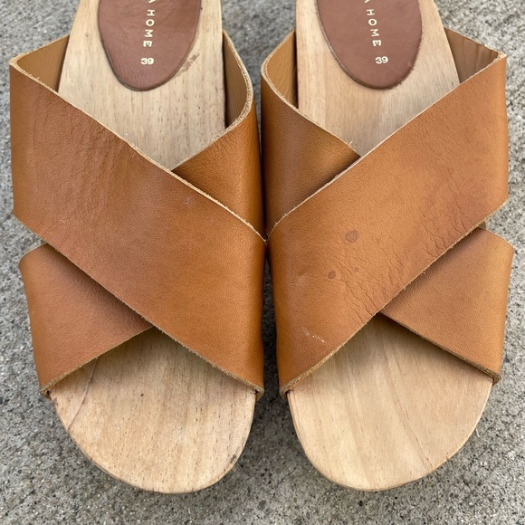 Zara Home Wooden Leather Sandals size 39 - Picture 4 of 8